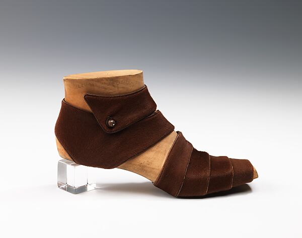 Shoe prototype, Steven Arpad (French, 1904–1999), leather, wood, French 