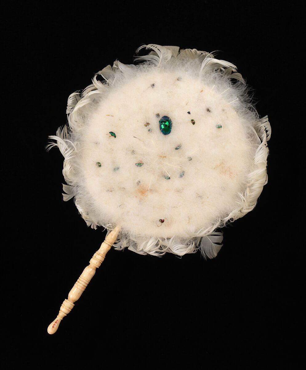 Fixed fan, ivory, feathers, beetles, Brazilian
