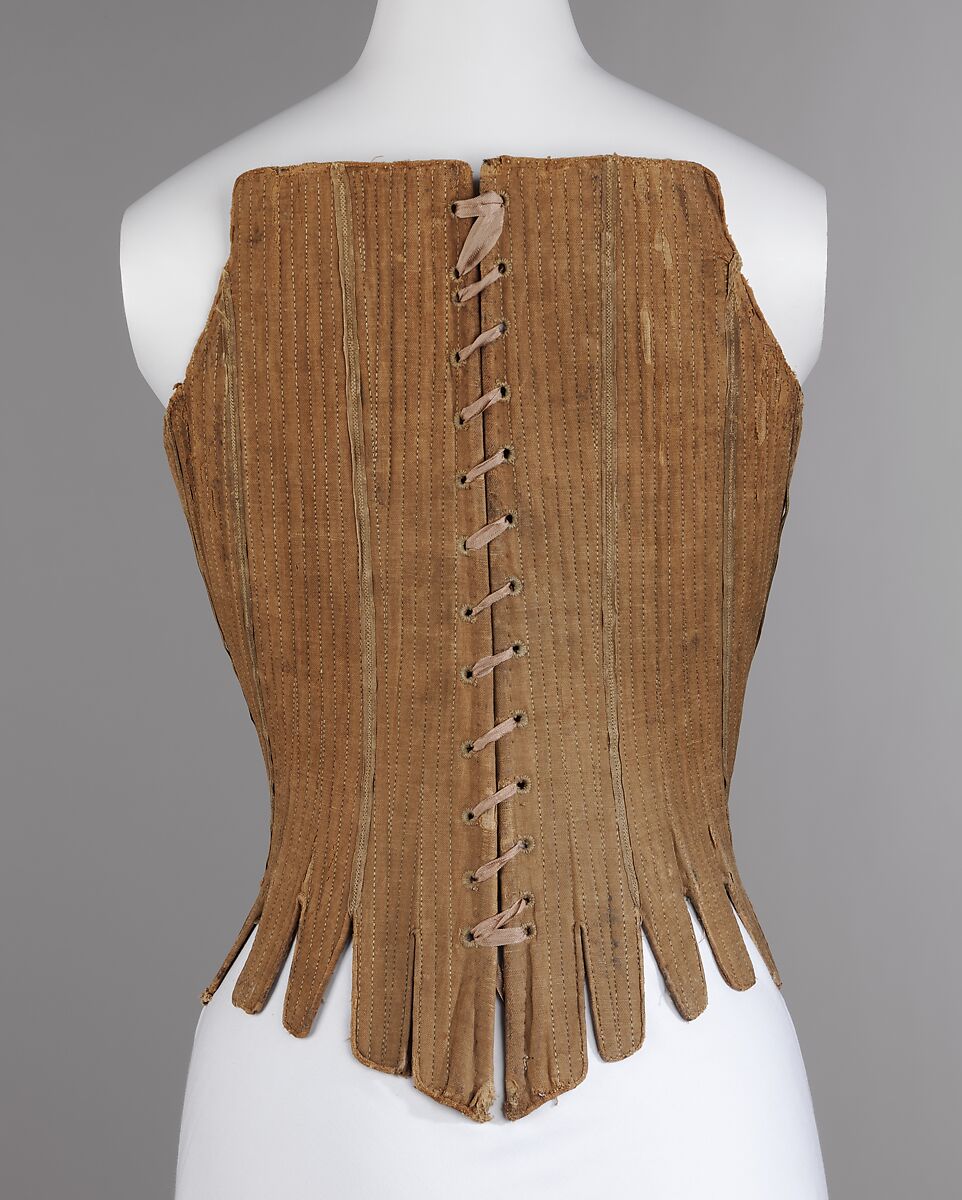 Corset, linen, cotton, whalebone, American