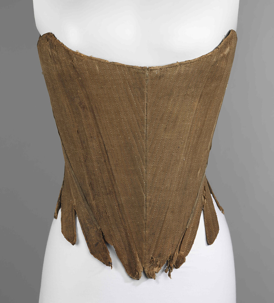 Corset, linen, cotton, whalebone, American 