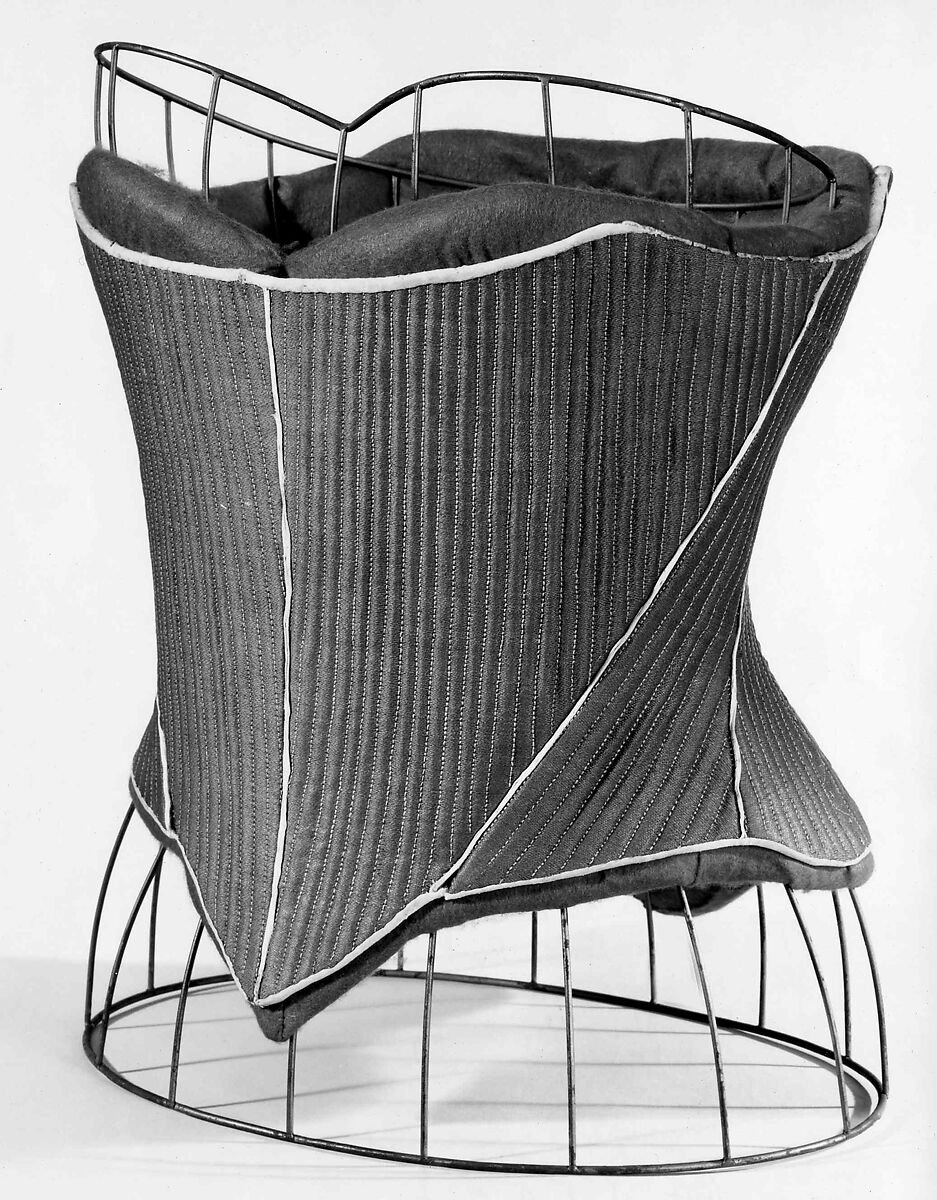 Corset, wool, leather, linen, reeds, American