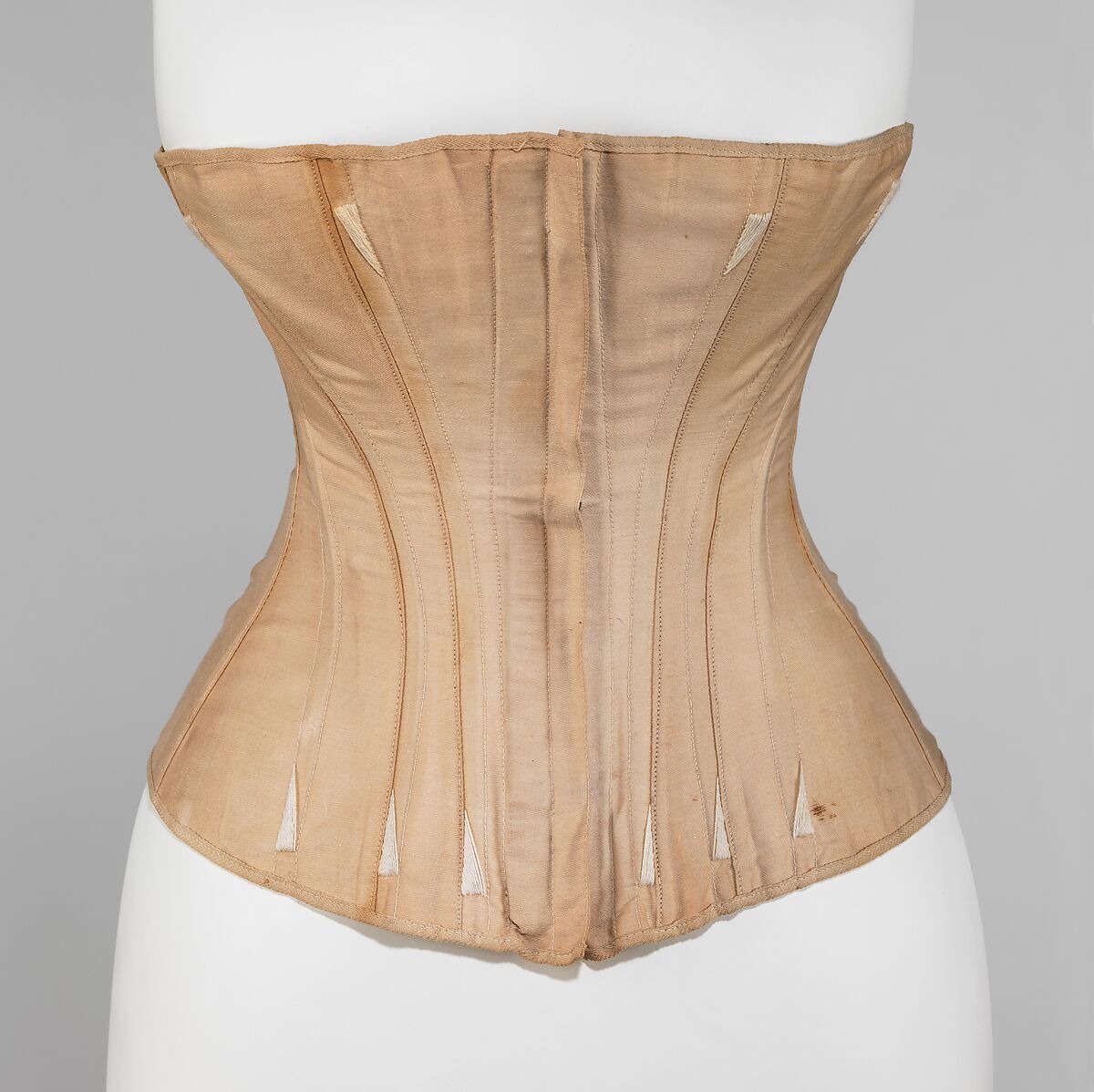 Corset, Worcester Skirt Company (American, 1861–1872), cotton, bone, American 