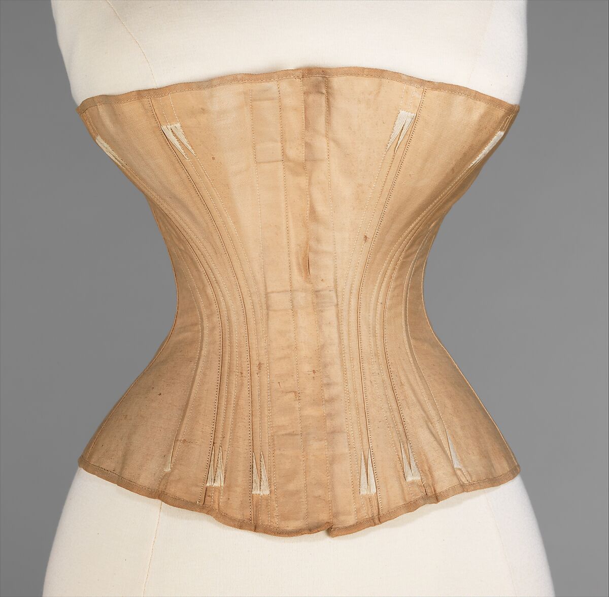 Corset, Worcester Skirt Company (American, 1861–1872), cotton, metal, bone, American 