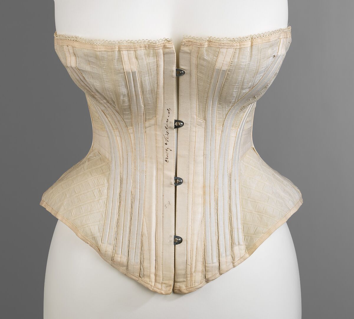 Corset, Crotty &amp; Richards, cotton, metal, bone, American 