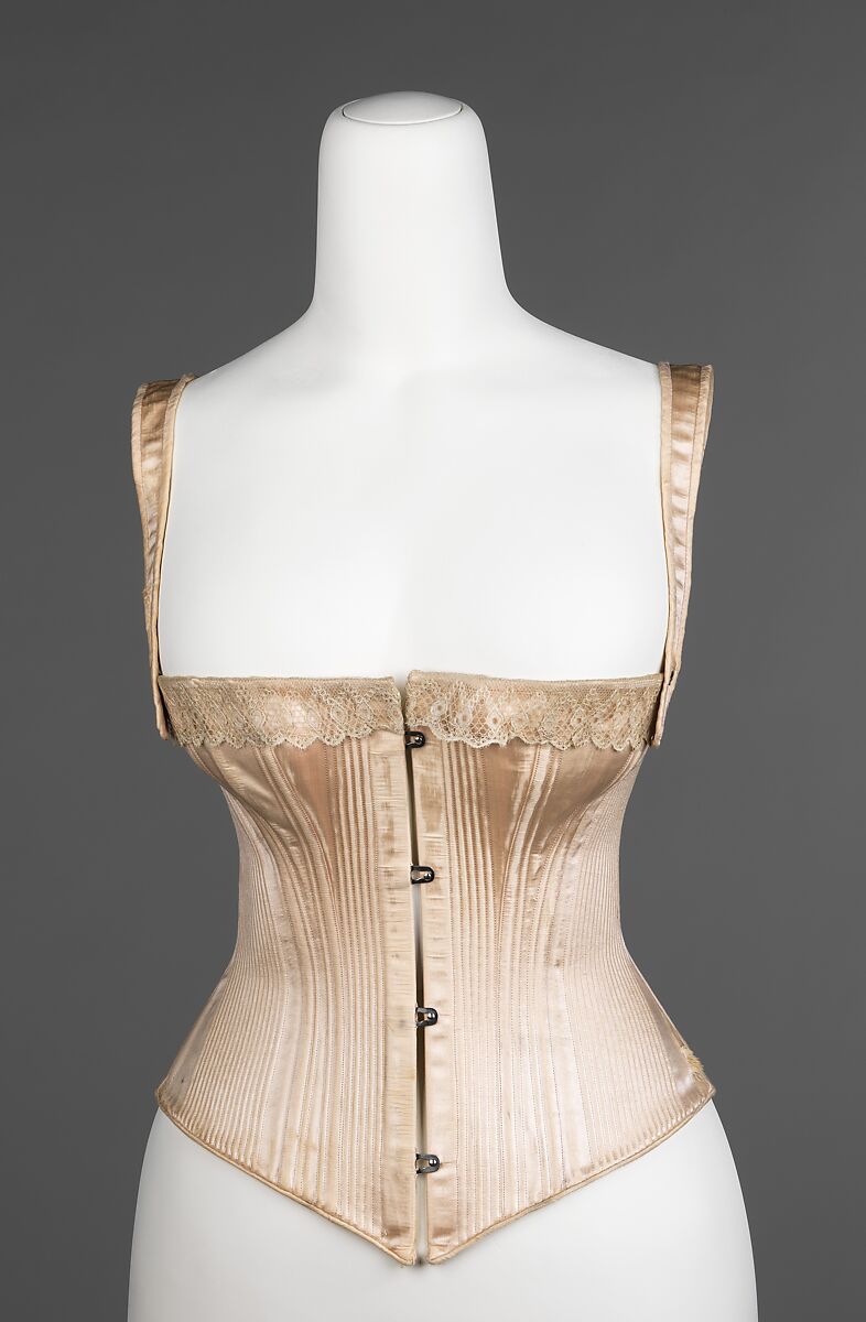 Corset ca. 1871 Attributed to Royal Worcester Corset Company American In  1950, E.A. Meister, then president of the Royal Worcester Corset Co.,  donated a collection of 171 corsets to the Brooklyn Museum