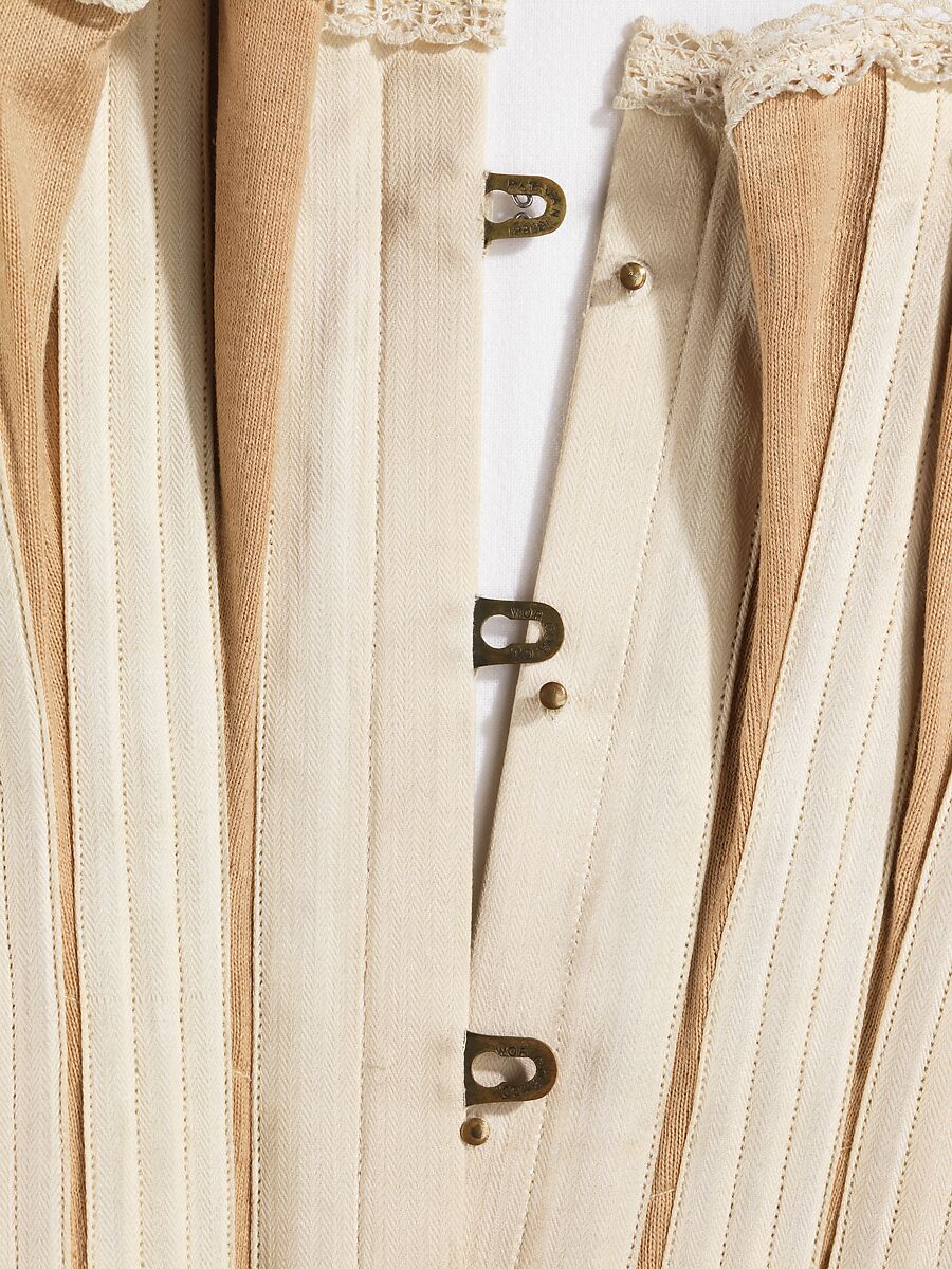 Corset, Worcester Corset Company (American, 1872–1901), cotton, metal, bone, American