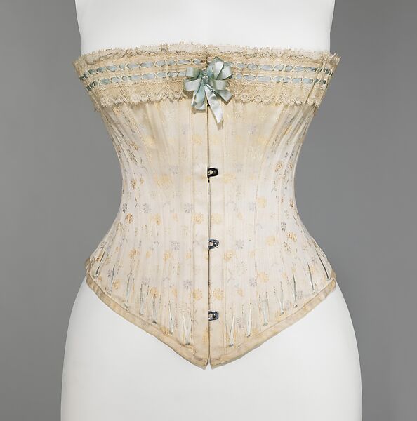 Corset, Attributed to Royal Worcester Corset Company (American, 1861–1950), silk, bone, metal, cotton, American 