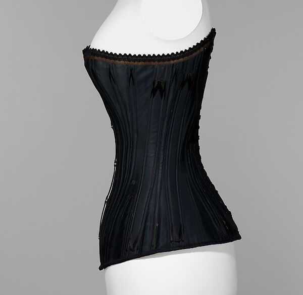 Corset, Worcester Corset Company (American, 1872–1901), cotton, metal, bone, American
