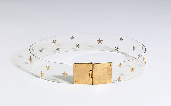 Evening belt, Elsa Schiaparelli (Italian, 1890–1973), plastic (cellulose acetate), metal, French 