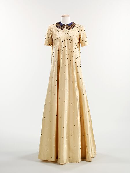 Evening dress, Elsa Schiaparelli (Italian, 1890–1973), silk, glass, rhinestones, metal, French