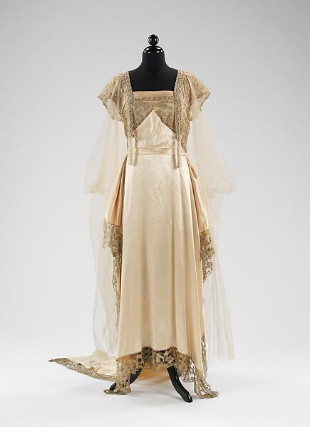 Evening dress, Callot Soeurs (French, active 1895–1937), silk, metal, pearl, French 