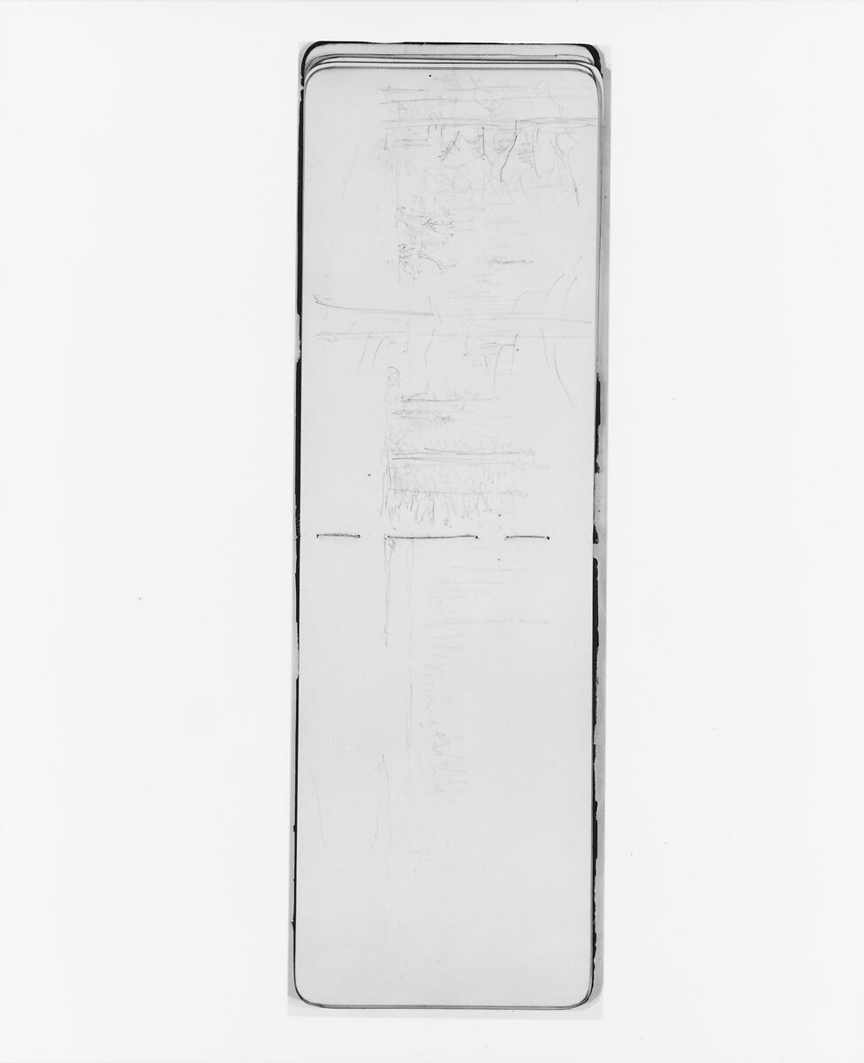 Sketch of Forest Scenery (from Sketchbook), Albert Bierstadt (American, Solingen 1830–1902 New York), Graphite on wove paper, American