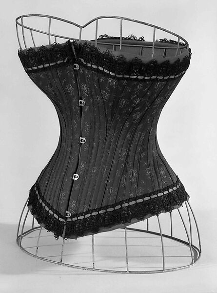 Corset, PW Company, silk, bone, metal, American