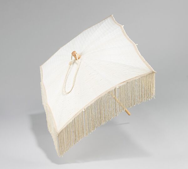 Parasol, Elsa Schiaparelli (Italian, 1890–1973), silk, wood, metal, leather, plastic, French 