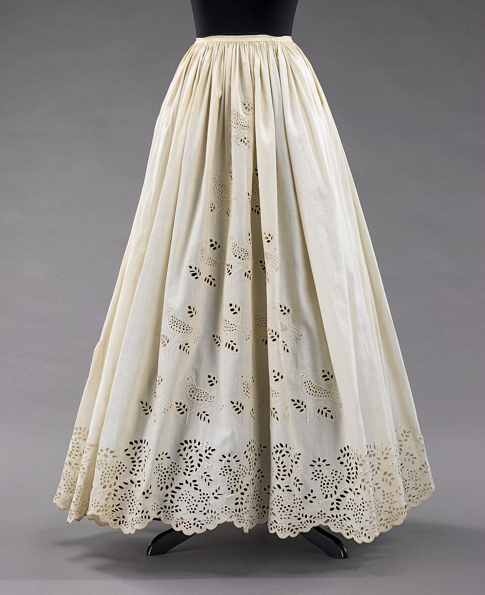 1860s Pleated Cotton Petticoat