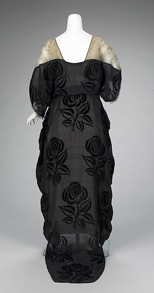 Evening dress, silk, glass, metal, French