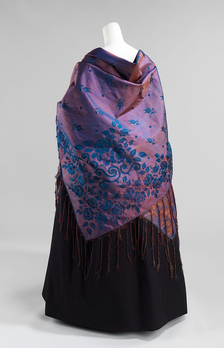 Shawl, silk, American 