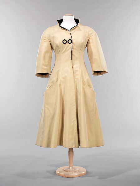 Coat, Charles James (American, born Great Britain, 1906–1978), wool, silk, American 