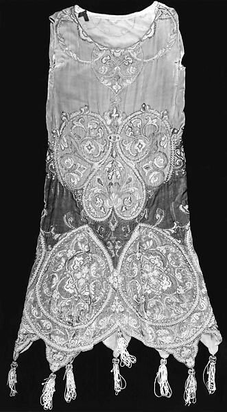 Evening dress, Callot Soeurs (French, active 1895–1937), silk, metal, pearl, French