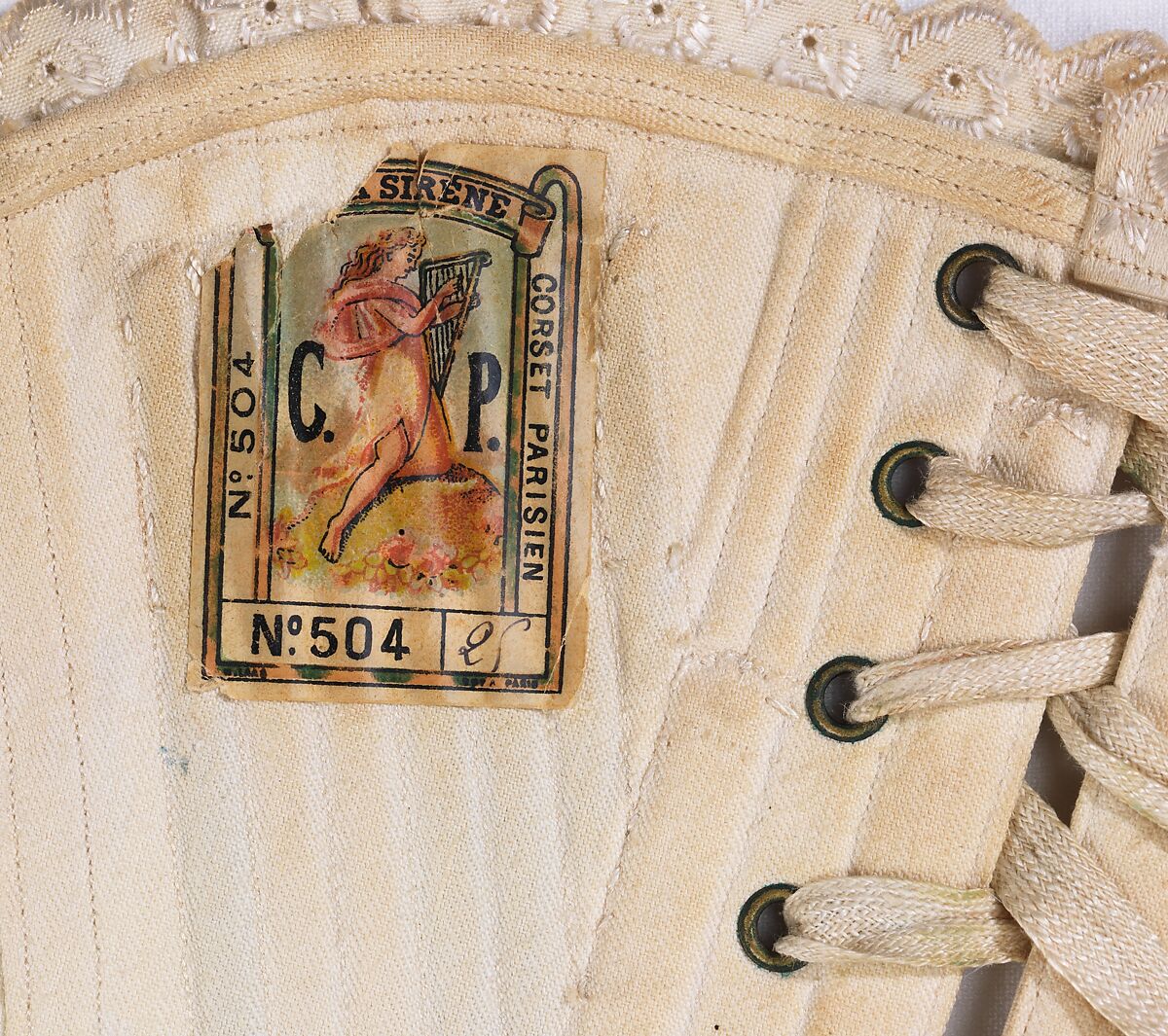 Corset, Corset Parisien (French), cotton, metal, bone, French