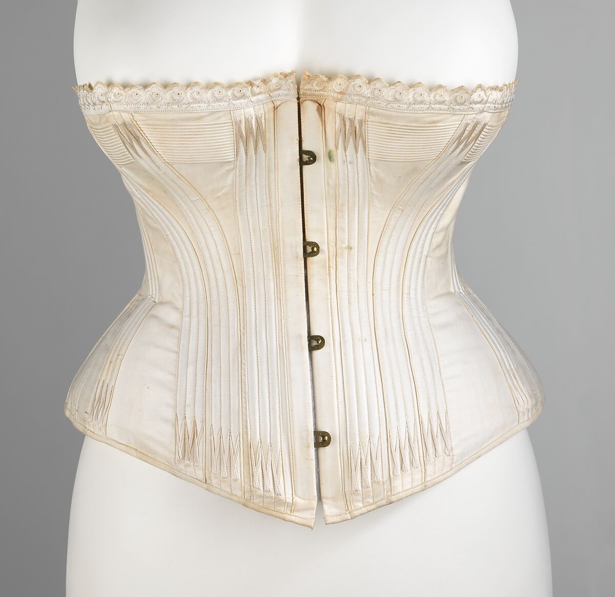 Corset, Corset Parisien (French), cotton, metal, bone, French 