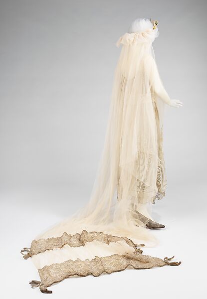 Wedding ensemble, Mademoiselle Willets, silk, metal, bugle beads, pearl, wax, American