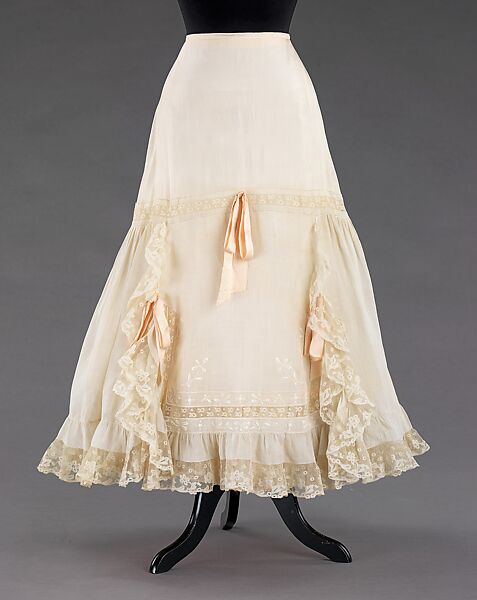 Petticoat, silk, cotton, probably American 