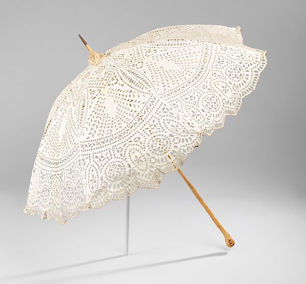 Parasol, cotton, wood, metal, American 