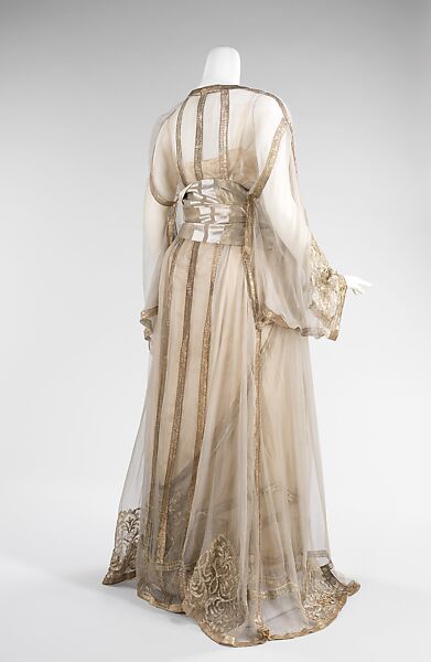 Evening ensemble, silk, metal, French
