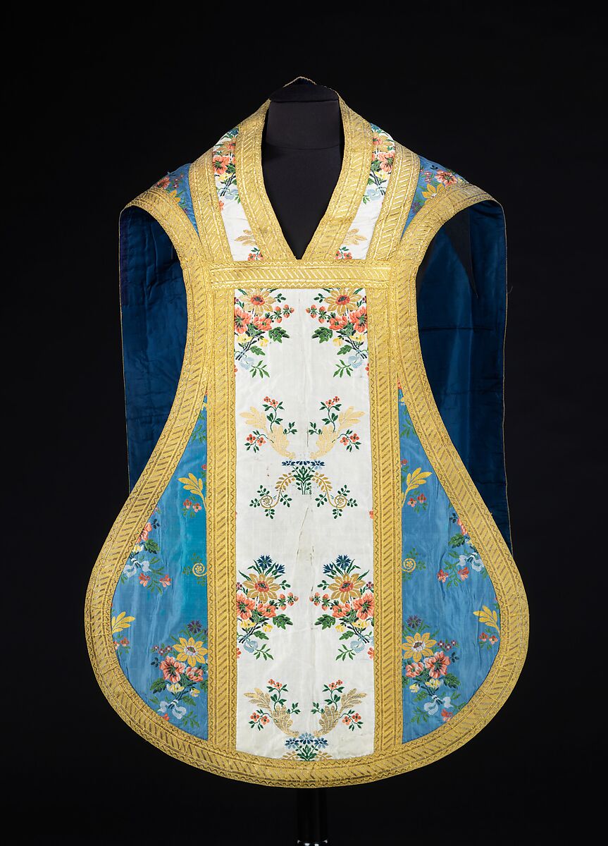 Chasuble, Silk, metal, French