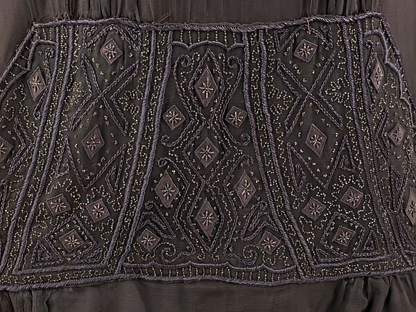 Dinner dress, House of Paquin (French, 1891–1956), silk, metal, French