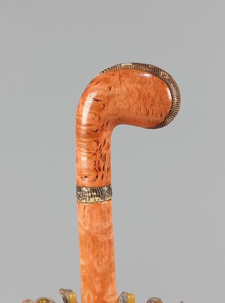 Parasol, silk, wood, metal, plastic, leather, American