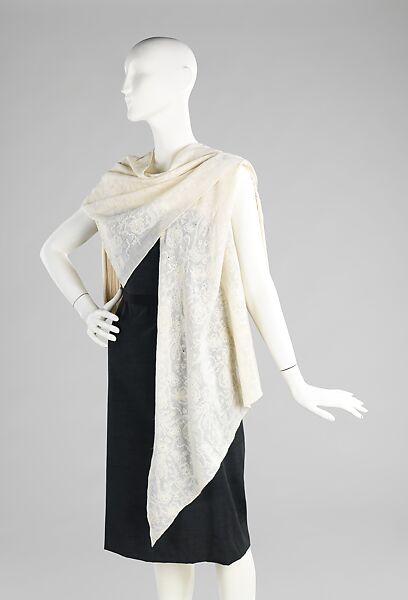 Scarf, Caroline Reboux (French, active 1870–1956), silk, wool, French 