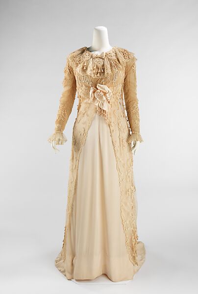 Promenade dress, House of Paquin (French, 1891–1956), silk, cotton, French 