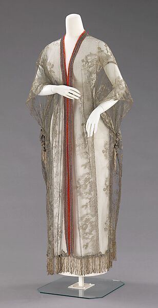 Evening coat, silk, metal, French 