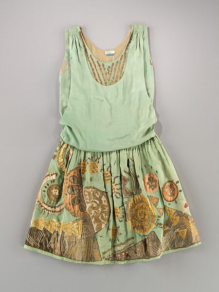 Evening dress, Myrbor (French, 1922–1936), silk, metal, French 