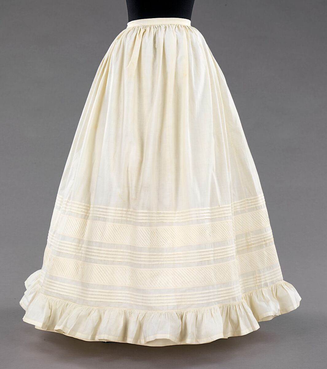 1860s Pleated Cotton Petticoat