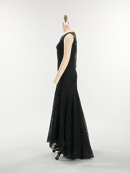 Evening dress, House of Chanel (French, founded 1910), silk, rhinestones, French
