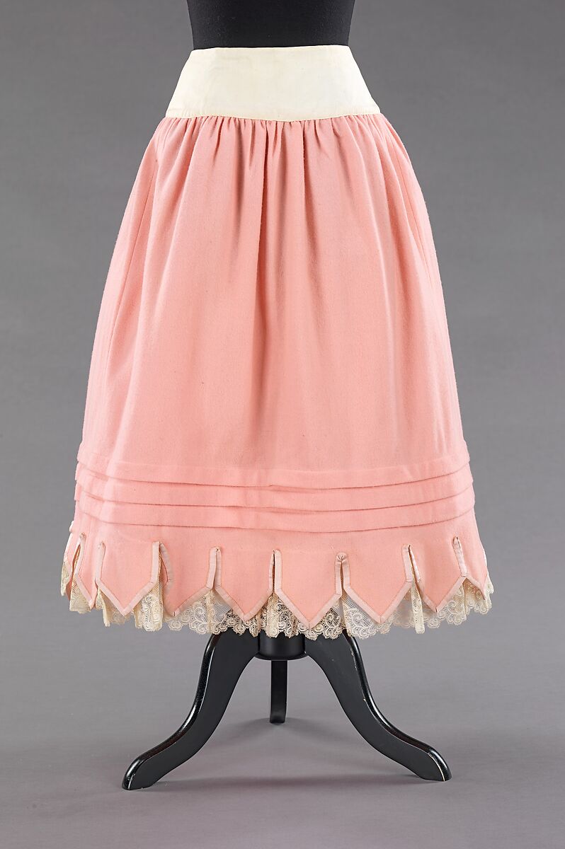 Petticoat, wool, silk, cotton, American 