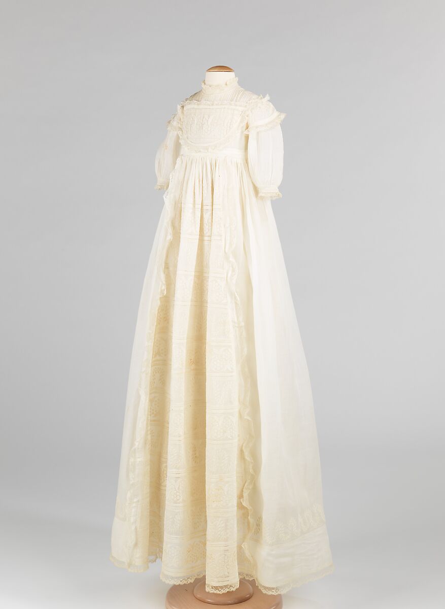 Christening dress, cotton, American 