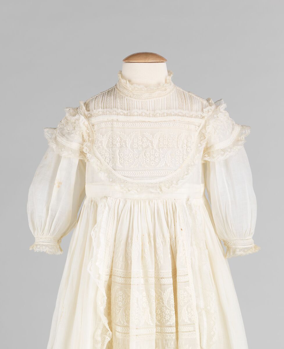 Christening dress, cotton, American