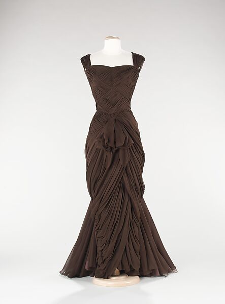 Evening dress, Jean Dessès (French (born Egypt), Alexandria 1904–1970 Athens), silk, French 