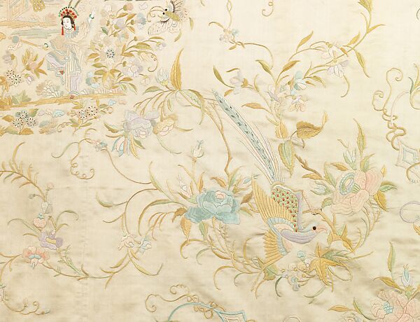 Shawl, silk, Chinese