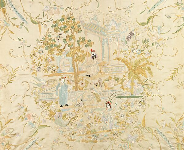 Shawl, silk, Chinese