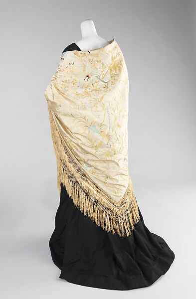 Shawl, silk, Chinese
