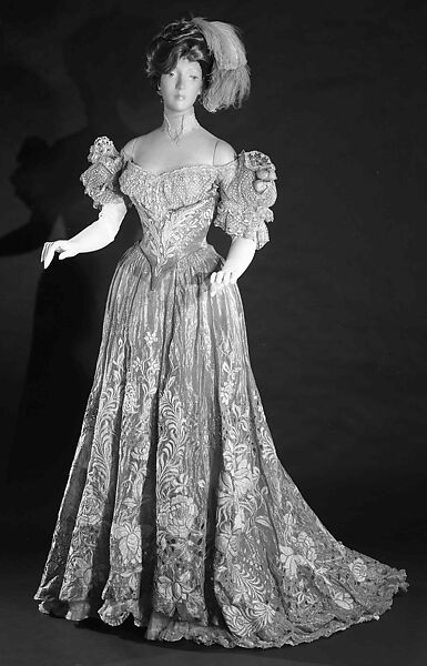 Ball gown, Jacques Doucet (French, Paris 1853–1929 Paris), silk, metal, linen, French