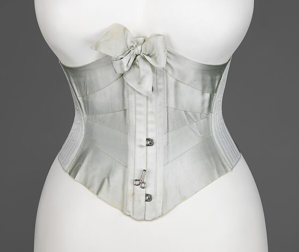 Waist cincher, Redfern (1847–1940), silk, bone, metal, French 