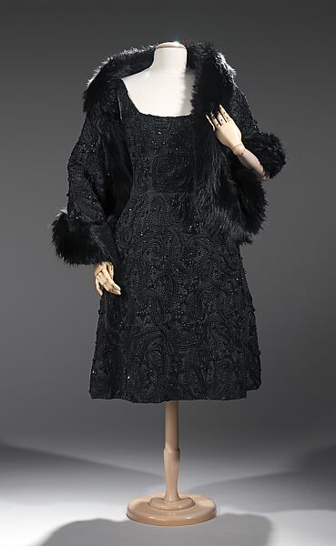 Evening ensemble, Arnold Scaasi (American, born Montreal, Canada, 1931–2015), silk, fur, American