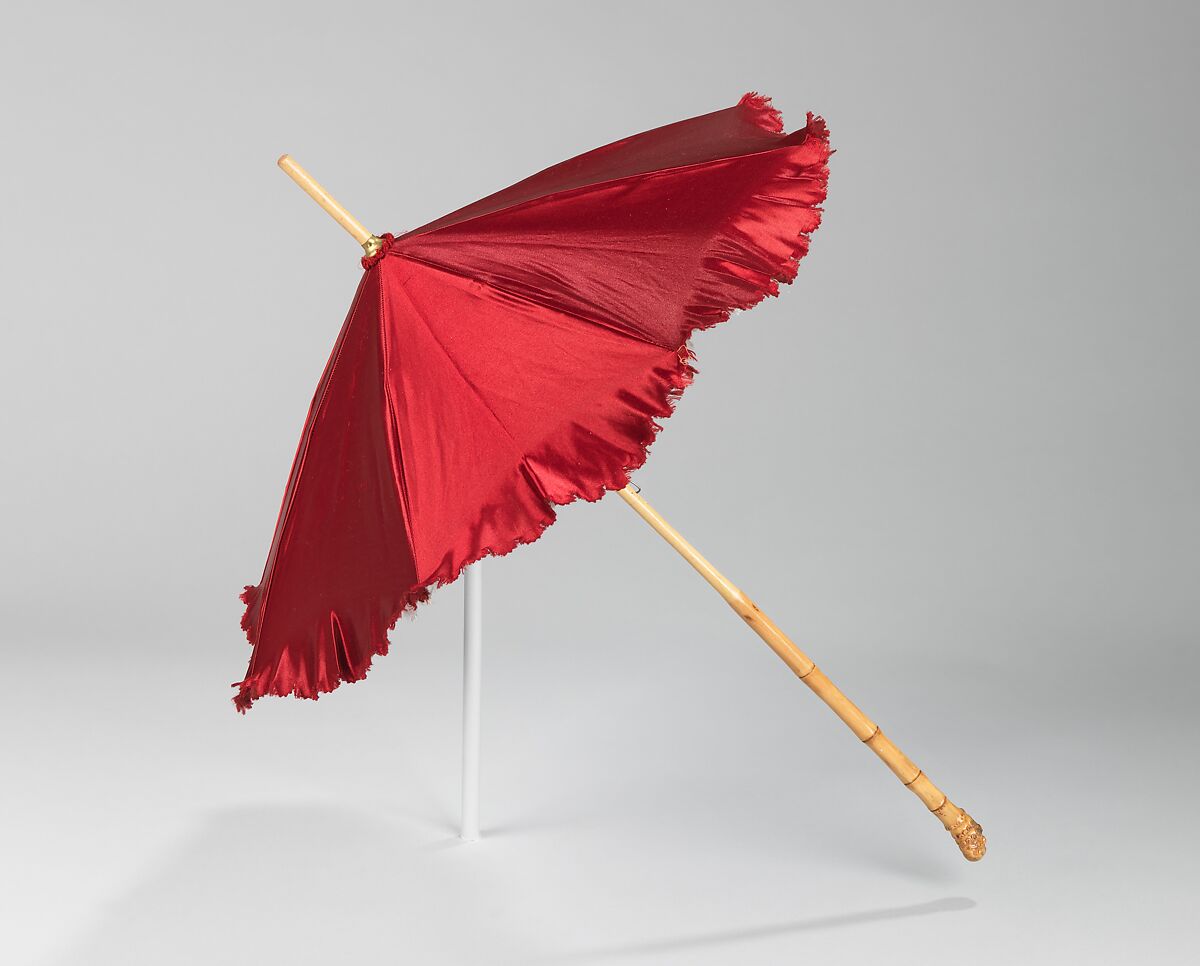 Parasol, silk, wood, metal, American 