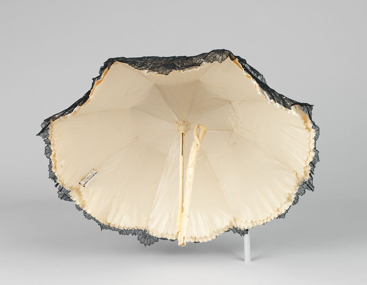 Parasol, silk, metal, ivory, French